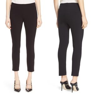 Veronica Beard Black Cropped Slim Ponte Pants